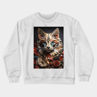 Cat Fold Art Style Crewneck Sweatshirt